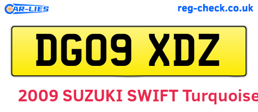 DG09XDZ are the vehicle registration plates.