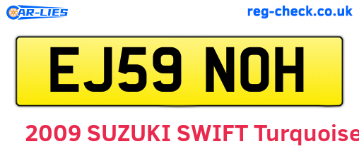 EJ59NOH are the vehicle registration plates.