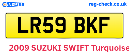 LR59BKF are the vehicle registration plates.