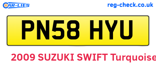PN58HYU are the vehicle registration plates.