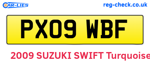 PX09WBF are the vehicle registration plates.