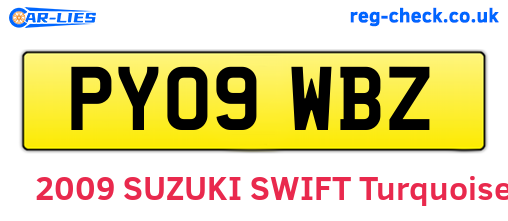 PY09WBZ are the vehicle registration plates.