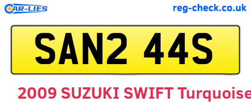 SAN244S are the vehicle registration plates.