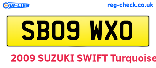SB09WXO are the vehicle registration plates.