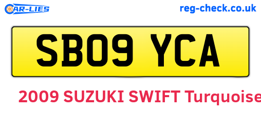 SB09YCA are the vehicle registration plates.