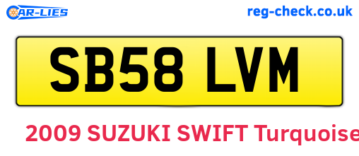 SB58LVM are the vehicle registration plates.