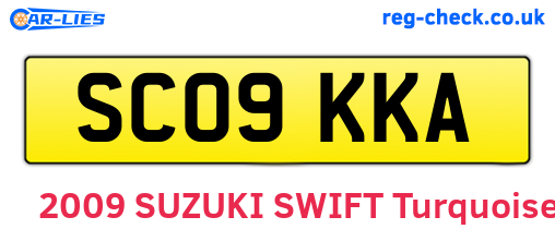 SC09KKA are the vehicle registration plates.
