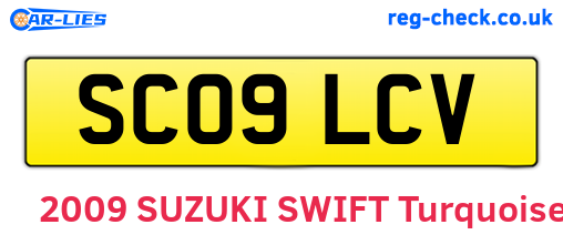 SC09LCV are the vehicle registration plates.