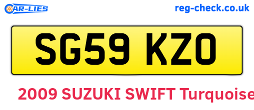 SG59KZO are the vehicle registration plates.