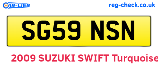 SG59NSN are the vehicle registration plates.