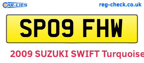 SP09FHW are the vehicle registration plates.