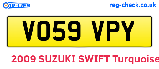 VO59VPY are the vehicle registration plates.