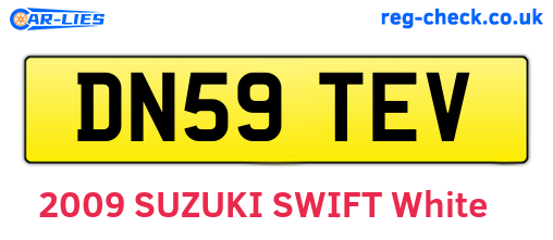 DN59TEV are the vehicle registration plates.