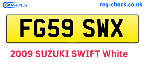 FG59SWX are the vehicle registration plates.