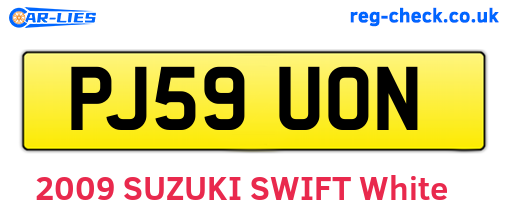 PJ59UON are the vehicle registration plates.