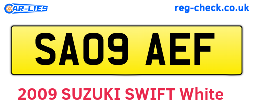 SA09AEF are the vehicle registration plates.