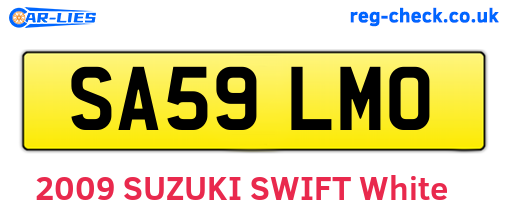 SA59LMO are the vehicle registration plates.