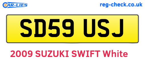 SD59USJ are the vehicle registration plates.