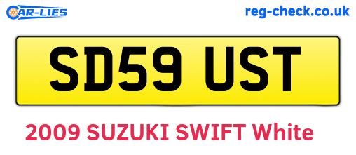 SD59UST are the vehicle registration plates.
