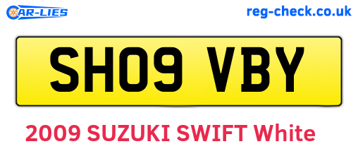 SH09VBY are the vehicle registration plates.