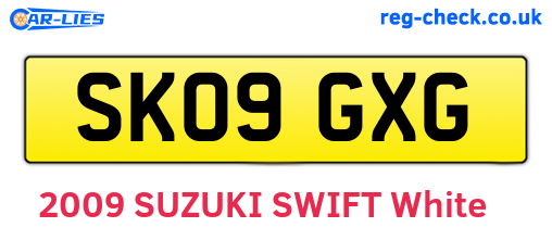 SK09GXG are the vehicle registration plates.