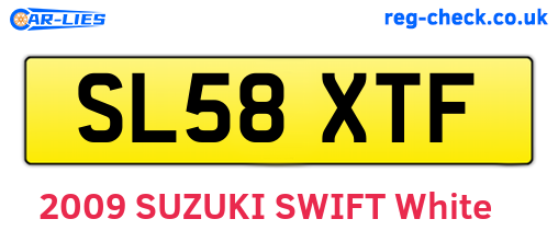 SL58XTF are the vehicle registration plates.