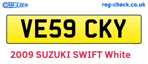 VE59CKY are the vehicle registration plates.