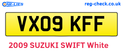 VX09KFF are the vehicle registration plates.