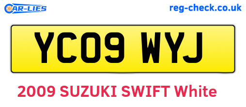 YC09WYJ are the vehicle registration plates.