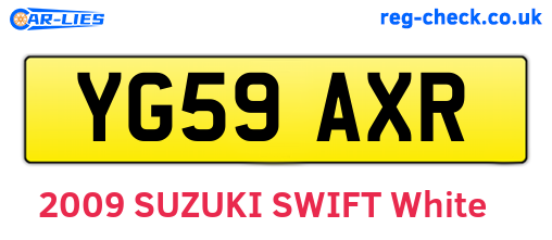 YG59AXR are the vehicle registration plates.
