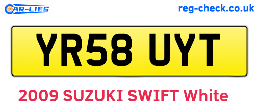 YR58UYT are the vehicle registration plates.