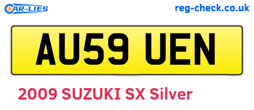 AU59UEN are the vehicle registration plates.