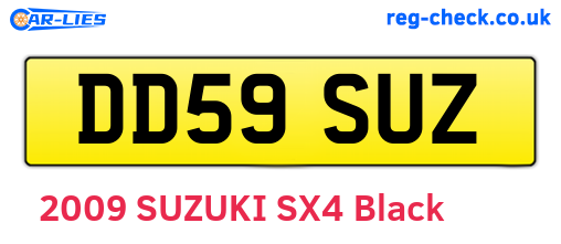 DD59SUZ are the vehicle registration plates.