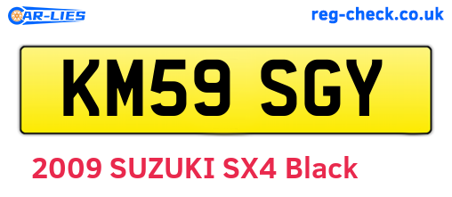 KM59SGY are the vehicle registration plates.