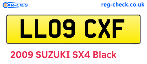 LL09CXF are the vehicle registration plates.