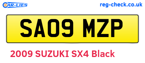 SA09MZP are the vehicle registration plates.