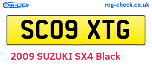 SC09XTG are the vehicle registration plates.