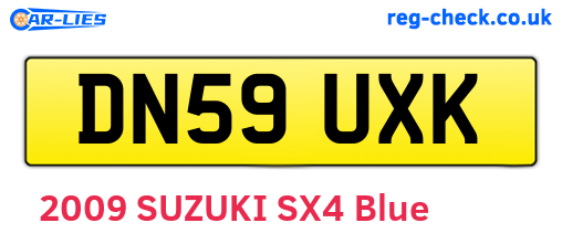 DN59UXK are the vehicle registration plates.