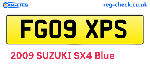 FG09XPS are the vehicle registration plates.