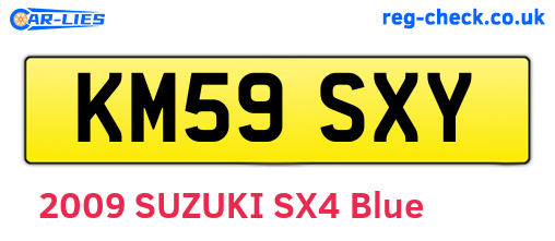 KM59SXY are the vehicle registration plates.