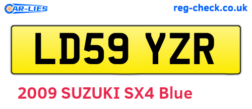 LD59YZR are the vehicle registration plates.