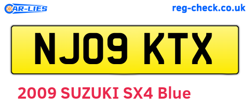 NJ09KTX are the vehicle registration plates.