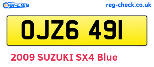 OJZ6491 are the vehicle registration plates.