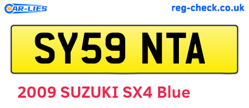 SY59NTA are the vehicle registration plates.