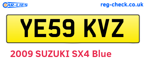 YE59KVZ are the vehicle registration plates.