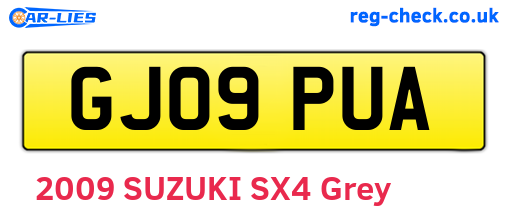 GJ09PUA are the vehicle registration plates.