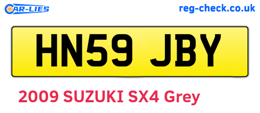 HN59JBY are the vehicle registration plates.