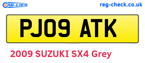 PJ09ATK are the vehicle registration plates.