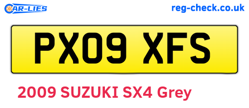 PX09XFS are the vehicle registration plates.