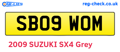 SB09WOM are the vehicle registration plates.